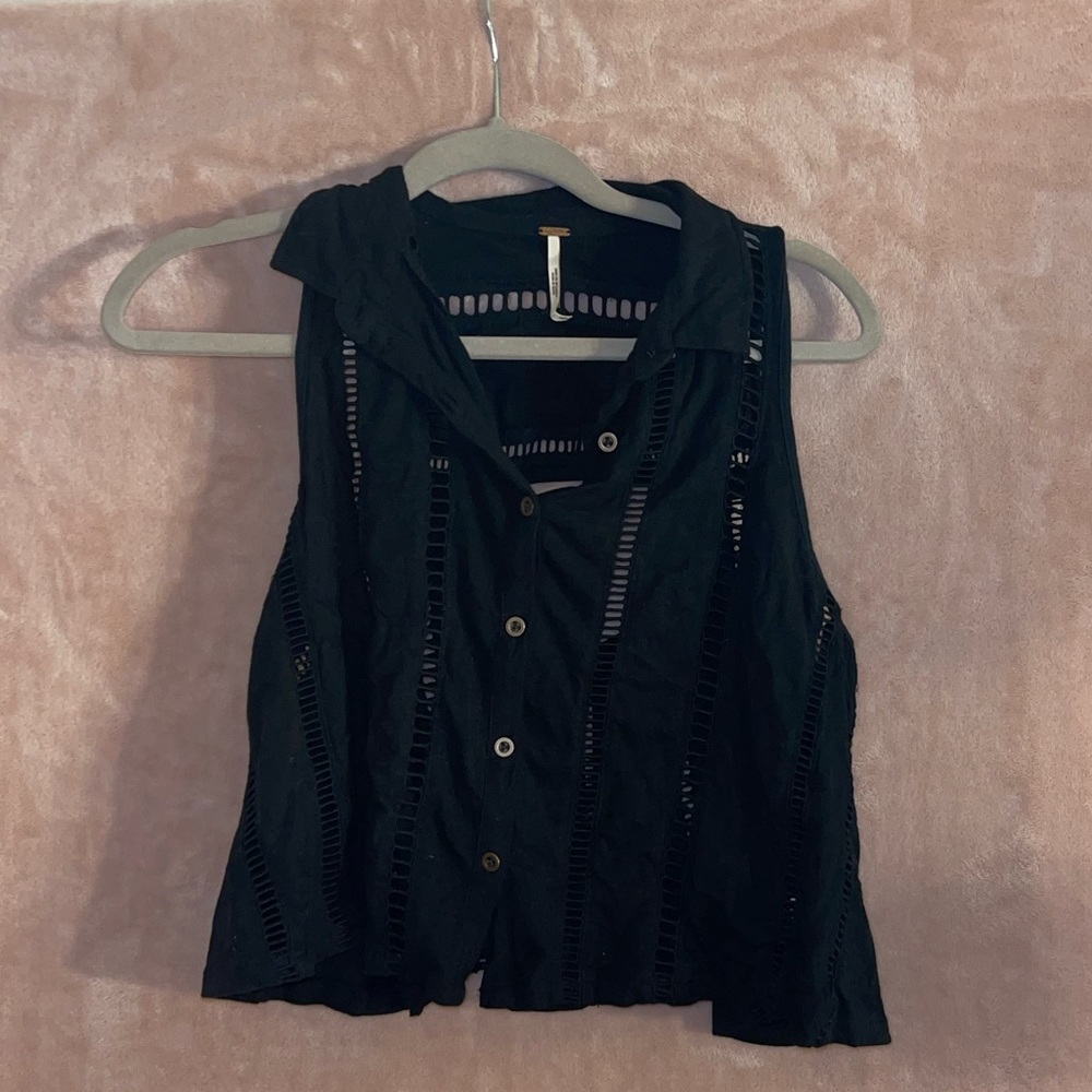Free people cropped collared shirt